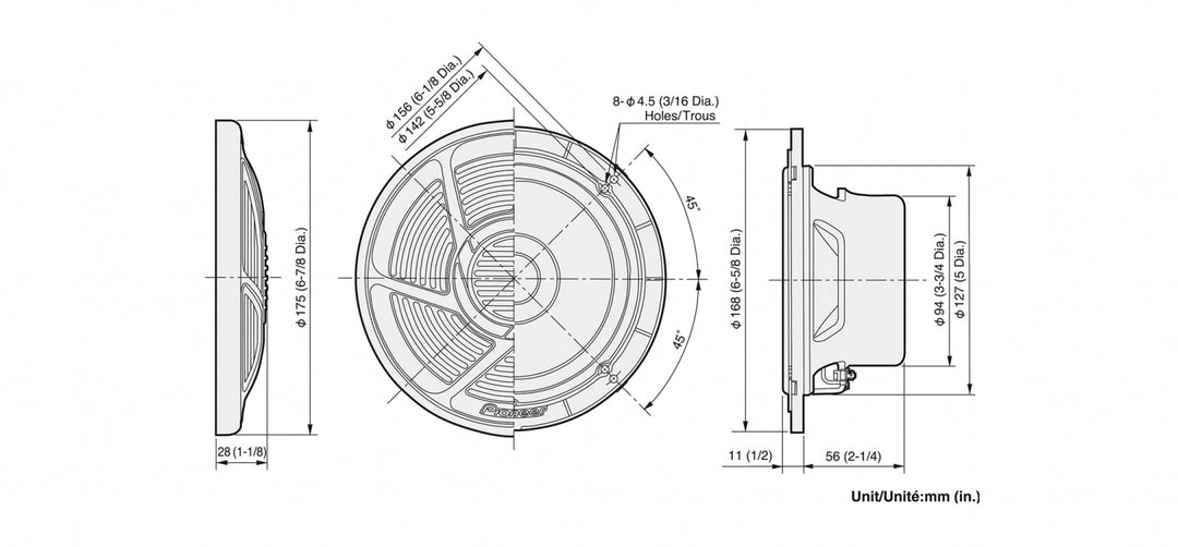 Pioneer TS-MR1600 Haut-parleurs marins
