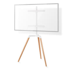 Support TV au Sol (Blanc, Hêtre, 50-65")