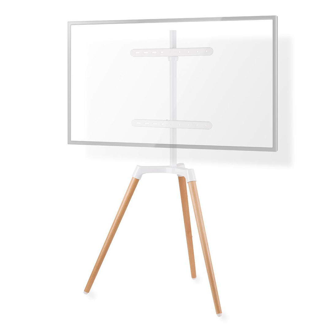 Support TV au Sol (Blanc, Hêtre, 50-65")