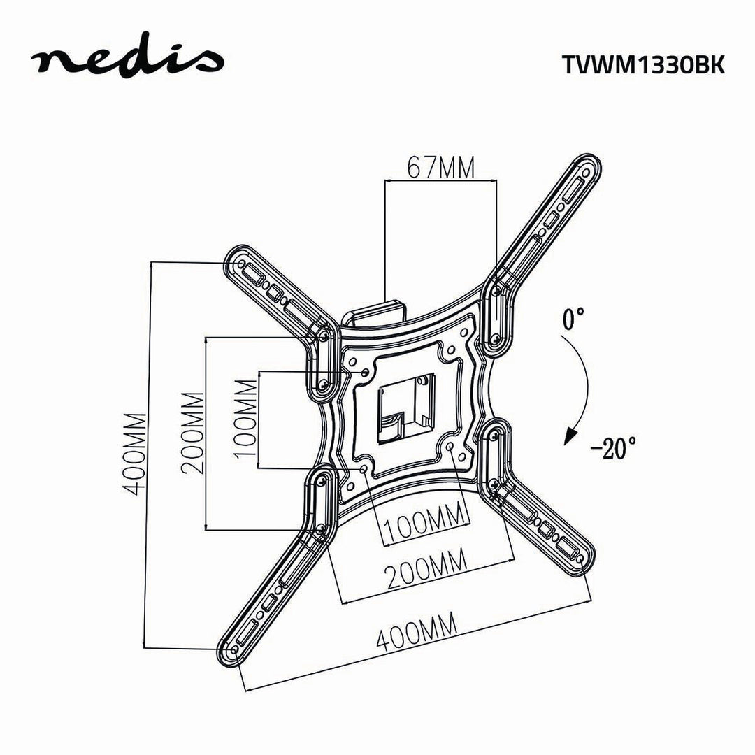 Support TV entièrement articulé (23-55", 30kg)