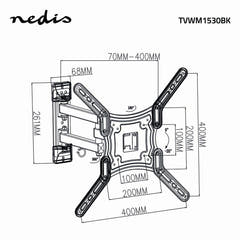 Support TV entièrement articulé avec 3 points de pivot (23-55", 30 kg)
