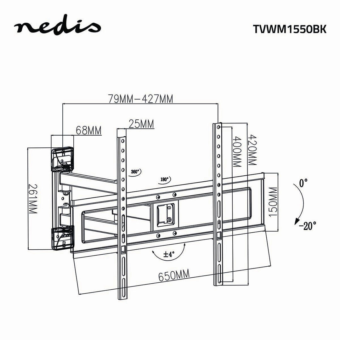 Support TV Entièrement Articulé (37-70", 25kg)