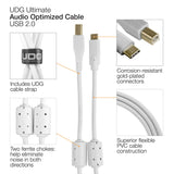UDG Ultimate Audio Cable USB 2.0 C-B Blanc Droit 1,5m