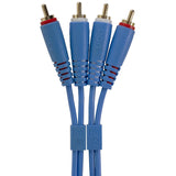 UDG Ultimate Audio Cable Set RCA - RCA Bleu Droit 3m