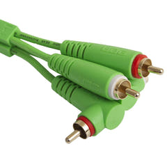 UDG Ultimate Audio Cable Set RCA Droit-RCA Coudé Vert 3m
