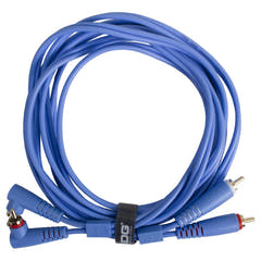 UDG Ultimate Audio Cable Set RCA Droit-RCA Coudé Bleu 3m