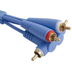 UDG Ultimate Audio Cable Set RCA Droit-RCA Coudé Bleu 3m