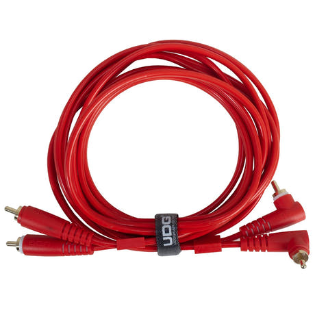 UDG Ultimate Audio Cable Set RCA Droit-RCA Coudé Rouge 3m