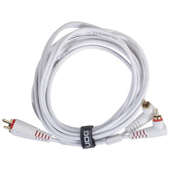 UDG Ultimate Audio Cable Set RCA Droit-RCA Coudé Blanc 3m