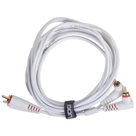 UDG Ultimate Audio Cable Set RCA Droit-RCA Coudé Blanc 3m