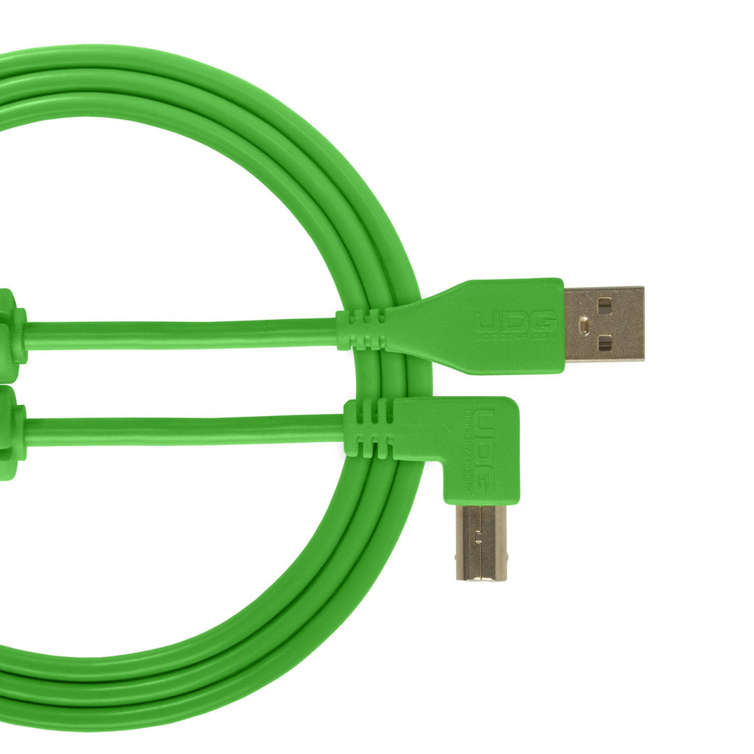 UDG Ultimate Audio Cable USB 2.0 A-B Vert Coudé 3m