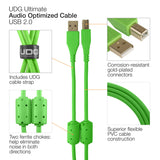UDG Ultimate Audio Cable USB 2.0 A-B Vert Coudé 2m