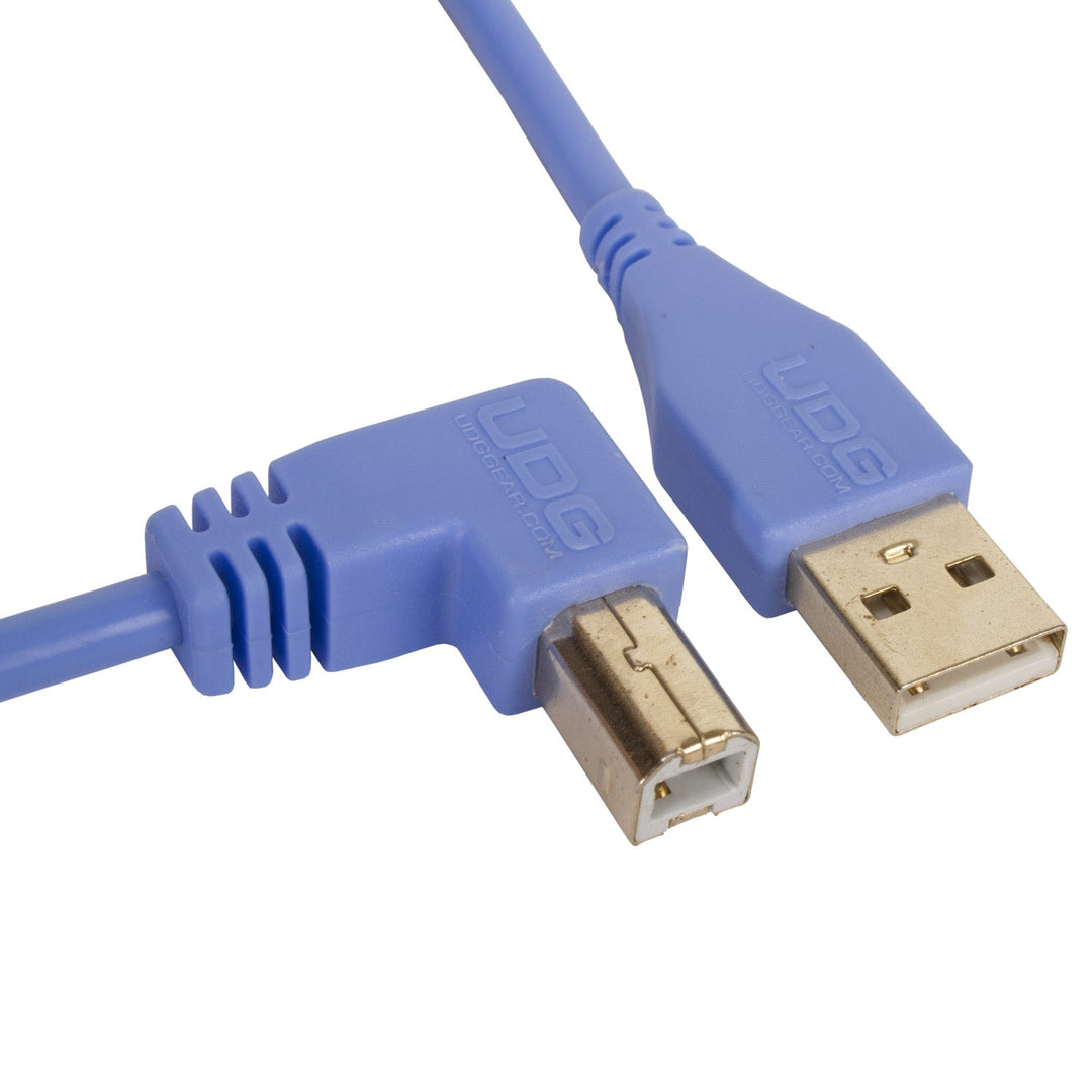 UDG Ultimate Audio Cable USB 2.0 A-B Bleu Coudé 1m