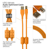 UDG Ultimate Audio Cable USB 2.0 A-B Orange Coudé 3m