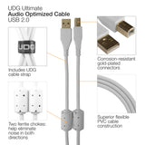 UDG Ultimate Audio Cable USB 2.0 A-B Blanc Droit 2m
