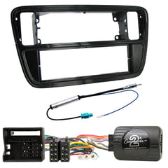 1-DIN KIT pour Mii, Citigo et Up (Noir Brillant)