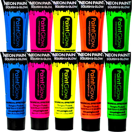 Peinture UV pour Visage et Corps pour 10 Personnes