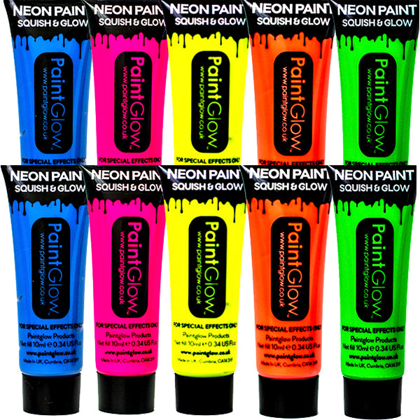 Peinture UV pour Visage et Corps pour 10 Personnes