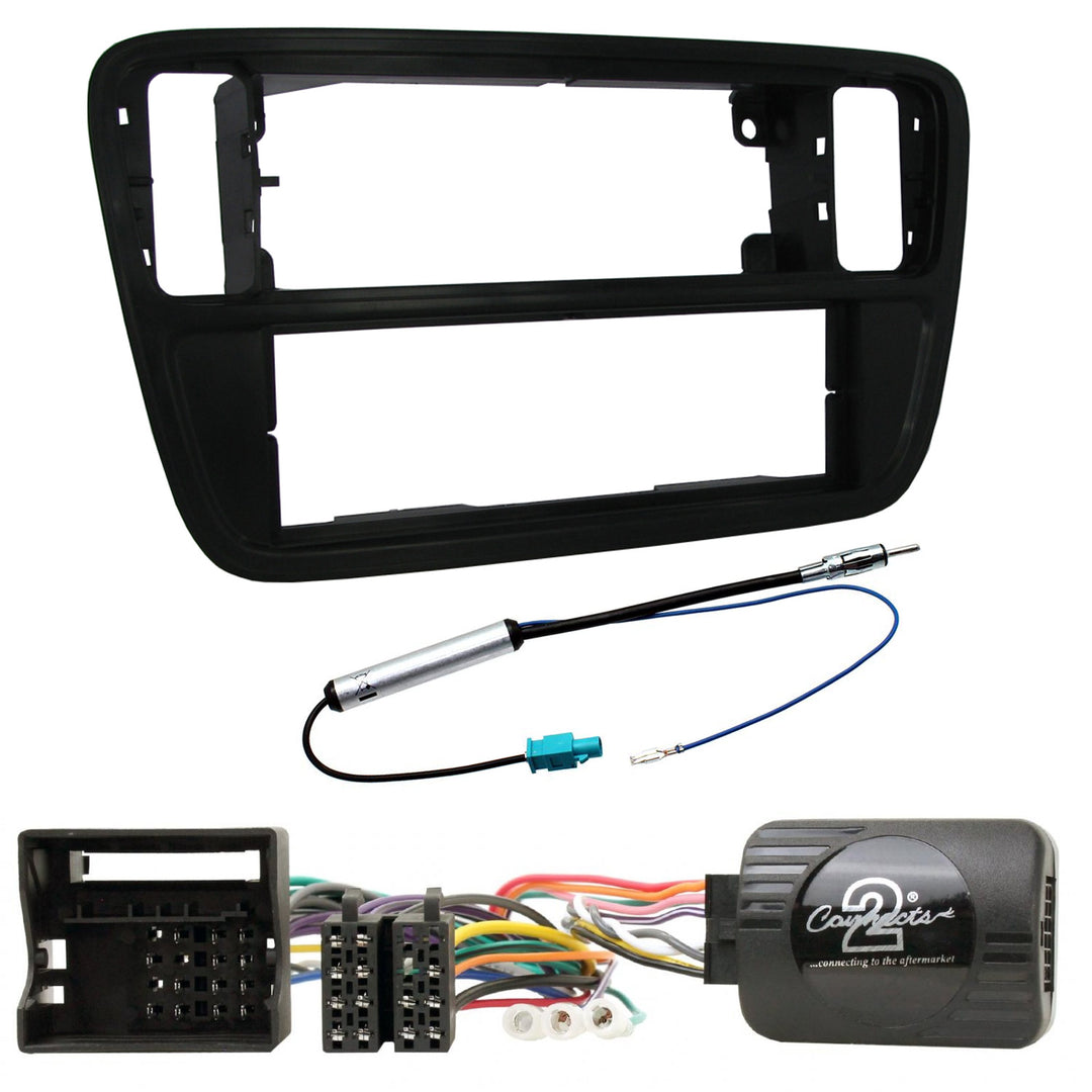 1-DIN KIT pour Mii, Citigo et Up (Noir Mat)