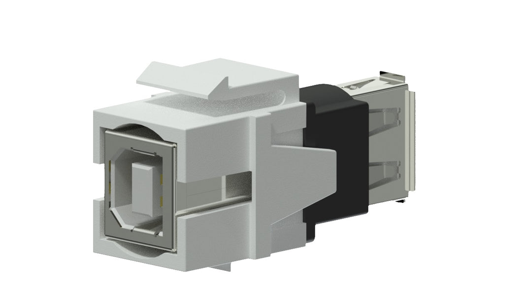 Keystone adapter usb 2.0a til usb 2.0b, Hvid
