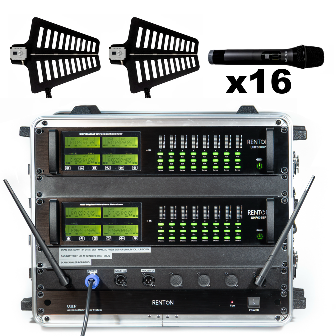 Renton Rack Système sans fil (16 Microphones à main)