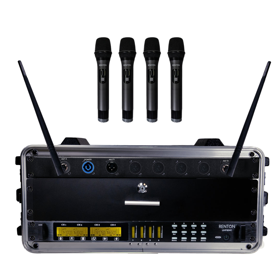 Renton Rack Système sans fil (4 Microphones à main)
