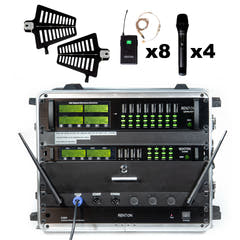 Renton Rack Système sans fil combiné (4 Microphones à main + 8 Casques)