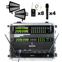 Renton Rack Système sans fil combiné (4 Microphones à main + 8 Casques)