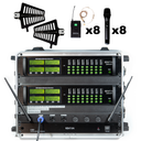 Renton Rack Système sans fil combiné (8 Microphones à main + 8 Casques)