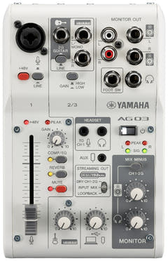 Yamaha AG03 MkII - Pack Live Streaming (Blanc)