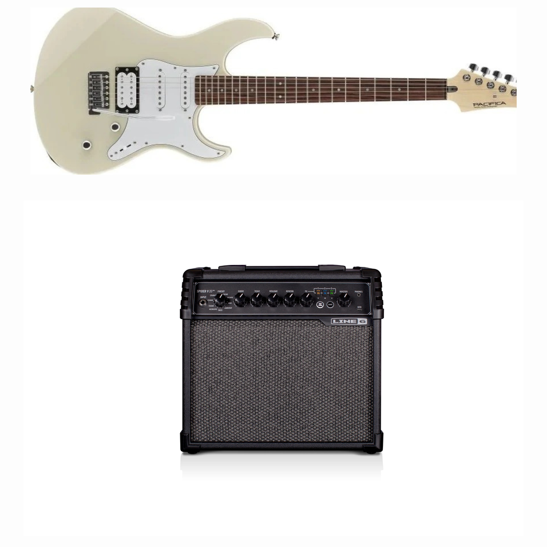 Yamaha Pacifica Guitare électrique GPA112V (Vintage White) Bundle
