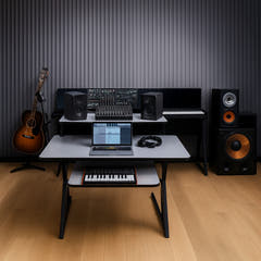 Bureau d’étude avec étagères et extension pour keyboard (120 cm)