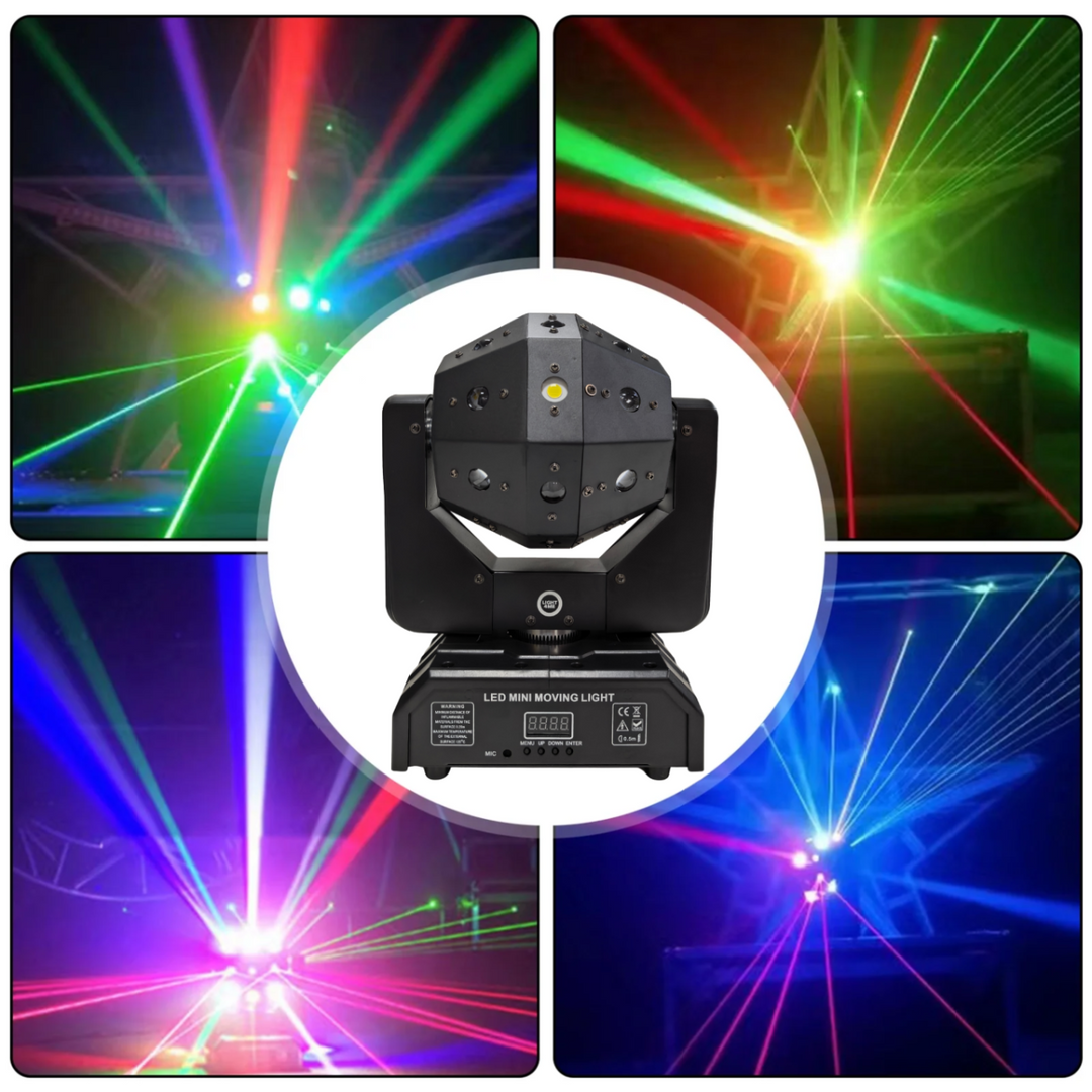 LIGHT4ME ATLAS lampe multi-effets LED 4-en-1 à Têtes Mobiles