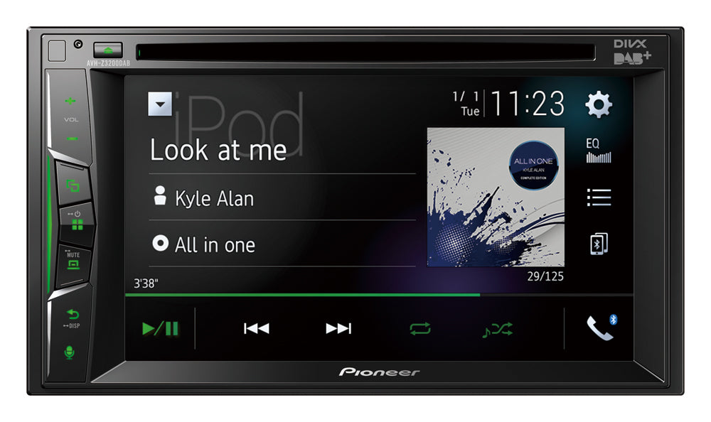 Pioneer AVH-Z3200DAB Apple Carplay, Bluetooth et Radio DAB