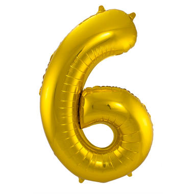 Ballon en Forme de Chiffre 6 (Or, 86 cm)