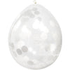 Balloons with white Confetti (30 cm - 4 pcs)