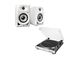 Audio-Technica AT-LP60XBT-WH + Pioneer DM-40BT-W Bluetooth speakers
