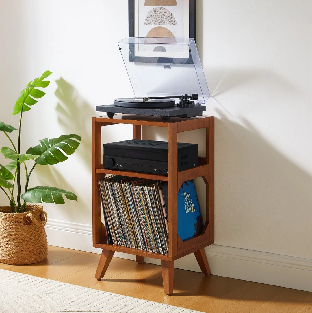 Meuble pour Platine vinyle Crosley Asheville Small avec rangement pour vinyles – Walnut