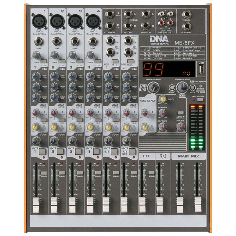DNA ME-8FX mélangeur 8 canaux avec Bluetooth