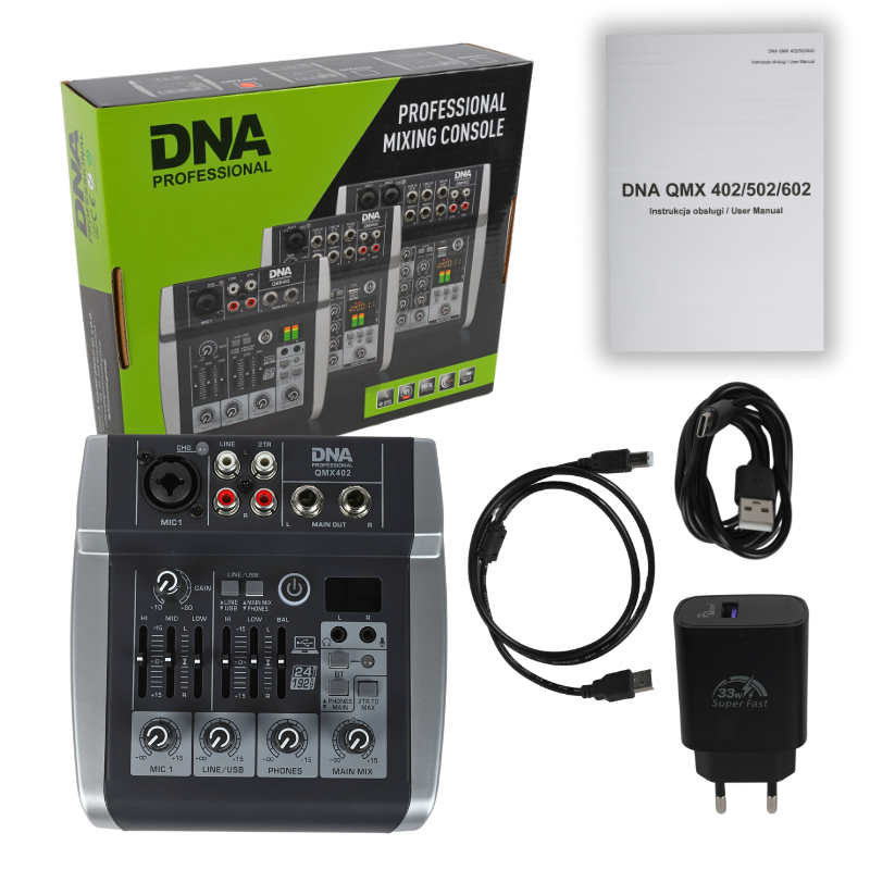 DNA QMX402 mixeur audio 3 canaux et Bluetooth
