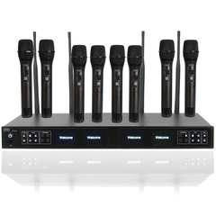 DNA RV-8 Ensemble de microphones sans fil UHF avec 8 microphones portatifs
