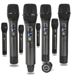 DNA RV-8 Ensemble de microphones sans fil UHF avec 8 microphones portatifs