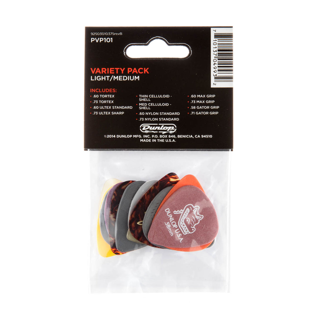 Dunlop PVP101 Médiators 12 pcs. Mélangé (Light/Medium)