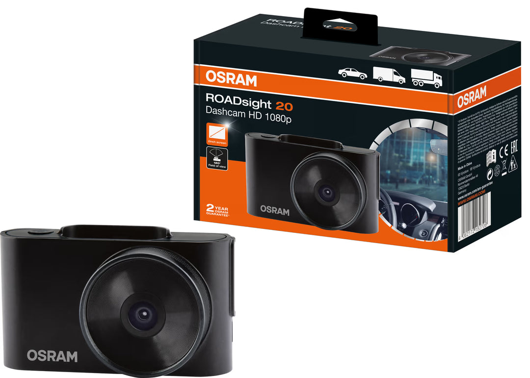 OSRAM ROADsight 20 Caméra de tableau de bord – Full HD 1080p Dashcam avec grand-angle de 120°