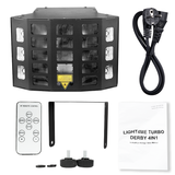 Light4Me Turbo Derby 4-en-1 – RGBW, UV, strobe & laser