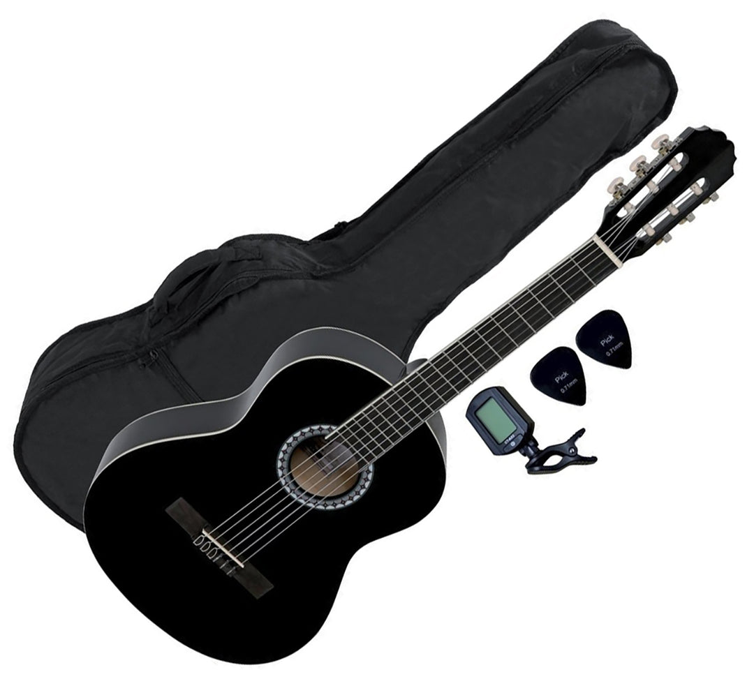 Pack de Guitare Espagnole 4/4, noir