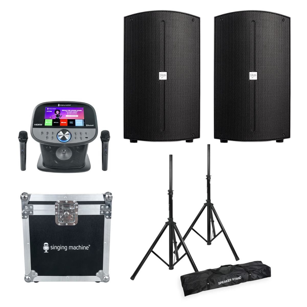 Système Karaoké avec 2 microphones (Noir)