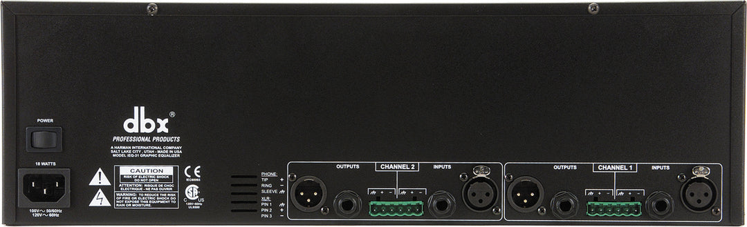 dbx iEQ31 2x 31 Bandes Égaliseur Graphique/Limiteur