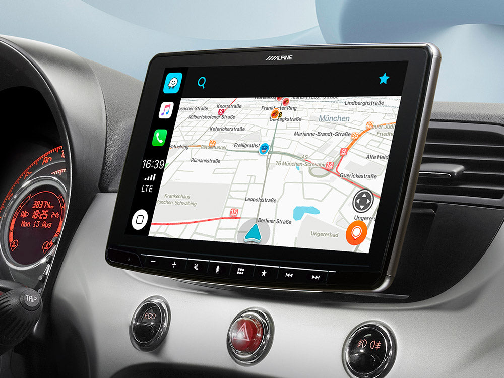 Apple Carplay, Android Auto dans Fiat 500 Intérieur Beige (2007-2015)