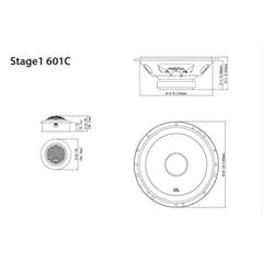JBL Stage1 601C Ensemble de haut-parleurs pour voiture (16cm)